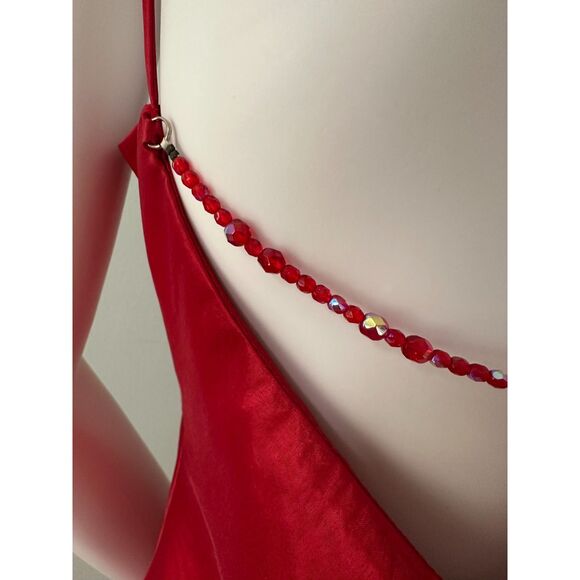 Vintage Y2k Jessica Mcclintock Gunne Sax 2000 Edition Red Prom Slip Dress size 7 - Picture 6 of 12